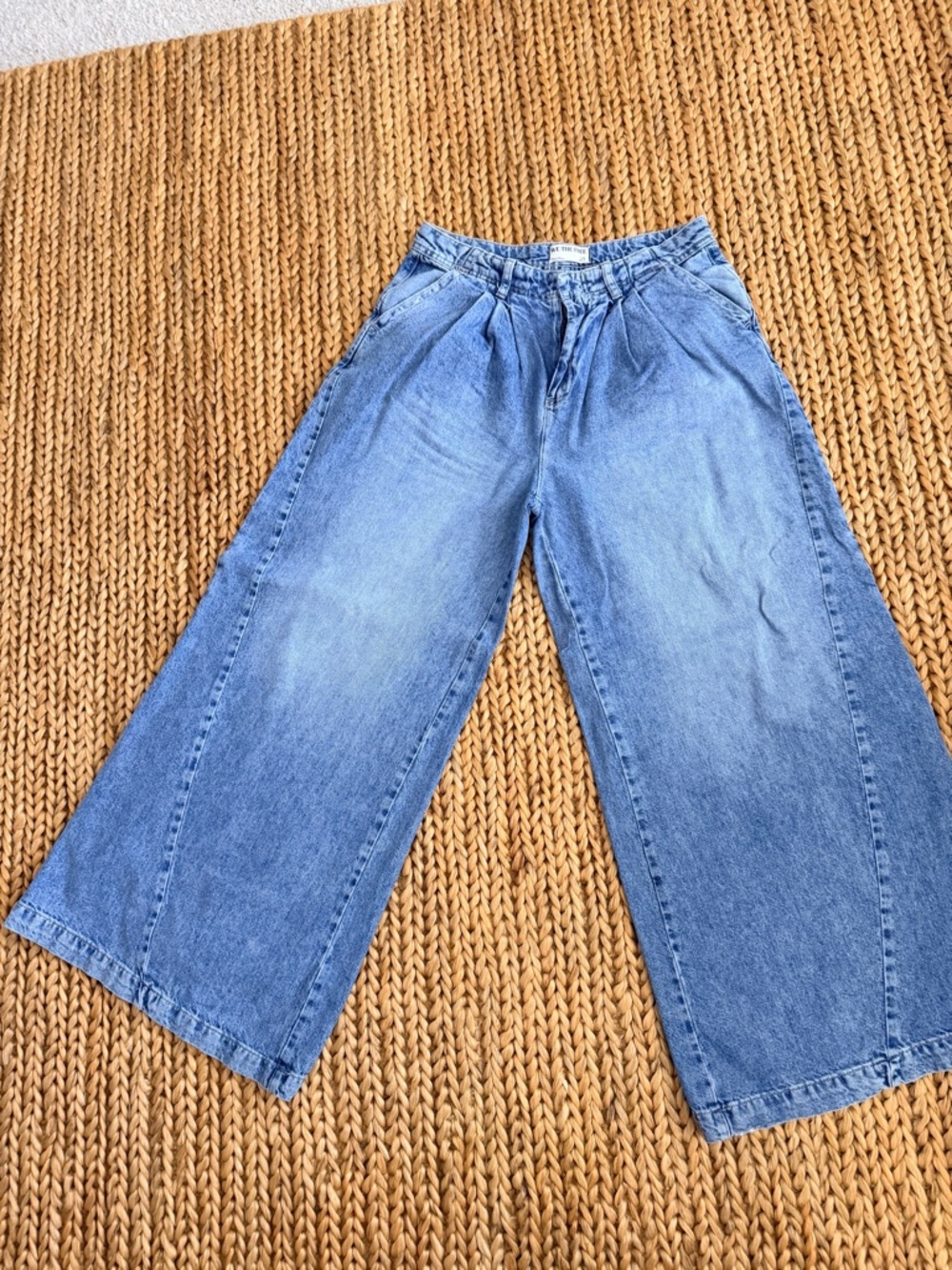 Free People Wide Leg Light Blue Jeans for Women